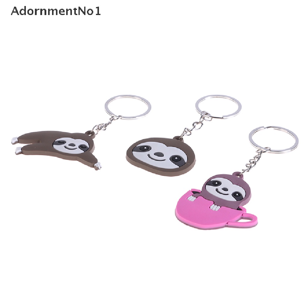 (AdornmentNo1) Gantungan Kunci Bentuk Sloth Bahan PVC Untuk Dekorasi Tas / Handphone