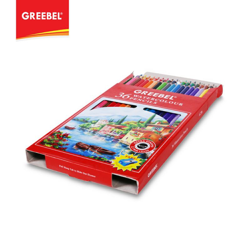 PENSIL WARNA / WARNA CERAH / BAHAN KUAT GREEBEL / GREEBEL 6736 WATER COLOUR PENCIL LEAD 3,7