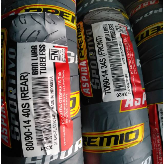 Paket ban tubles matic aspira Sportivo UK.70/90.14 + 80/90
