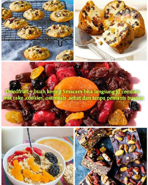 Mixfruit 1kg driedfruit manisan buah kering apricot cranberry kismis raisin blueberry gold raisin