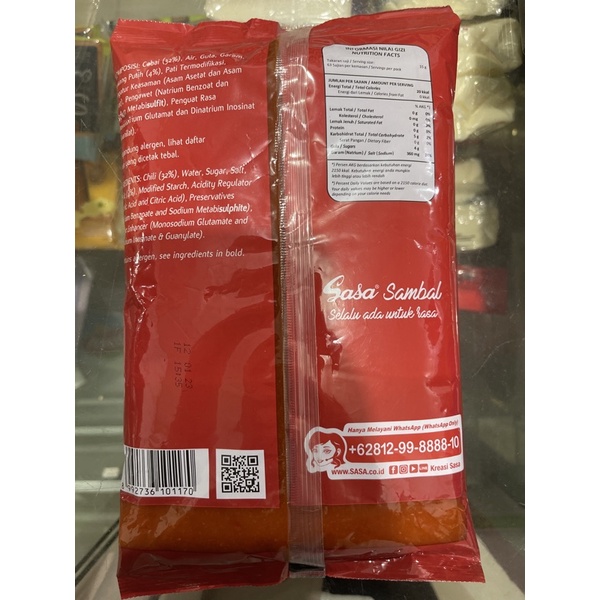 Sambal Sasa 950gr / saos / saus