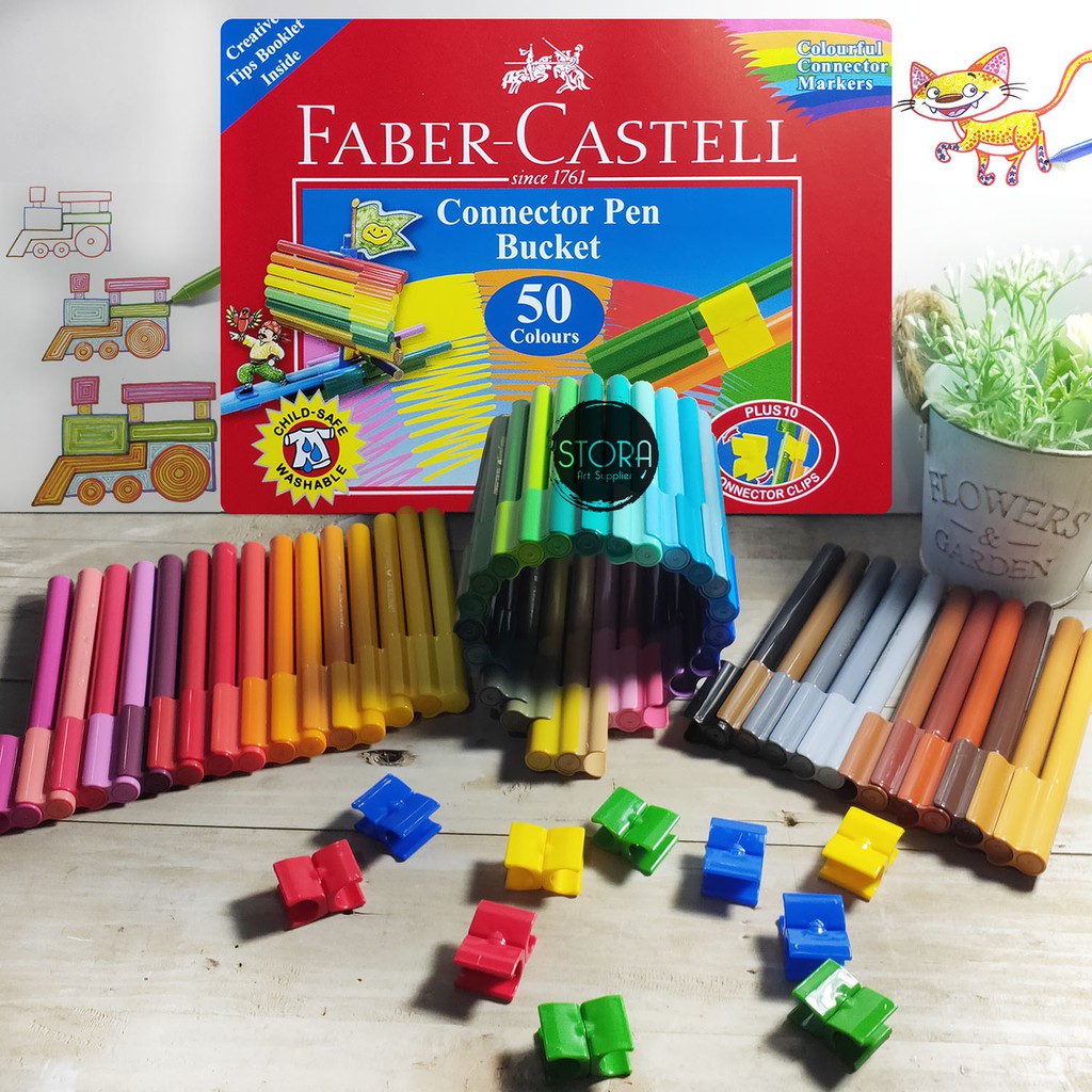 

Faber Castell Connector Pen 50 Colors / Sepidol spidol Anak Kreatif Konektor Warna