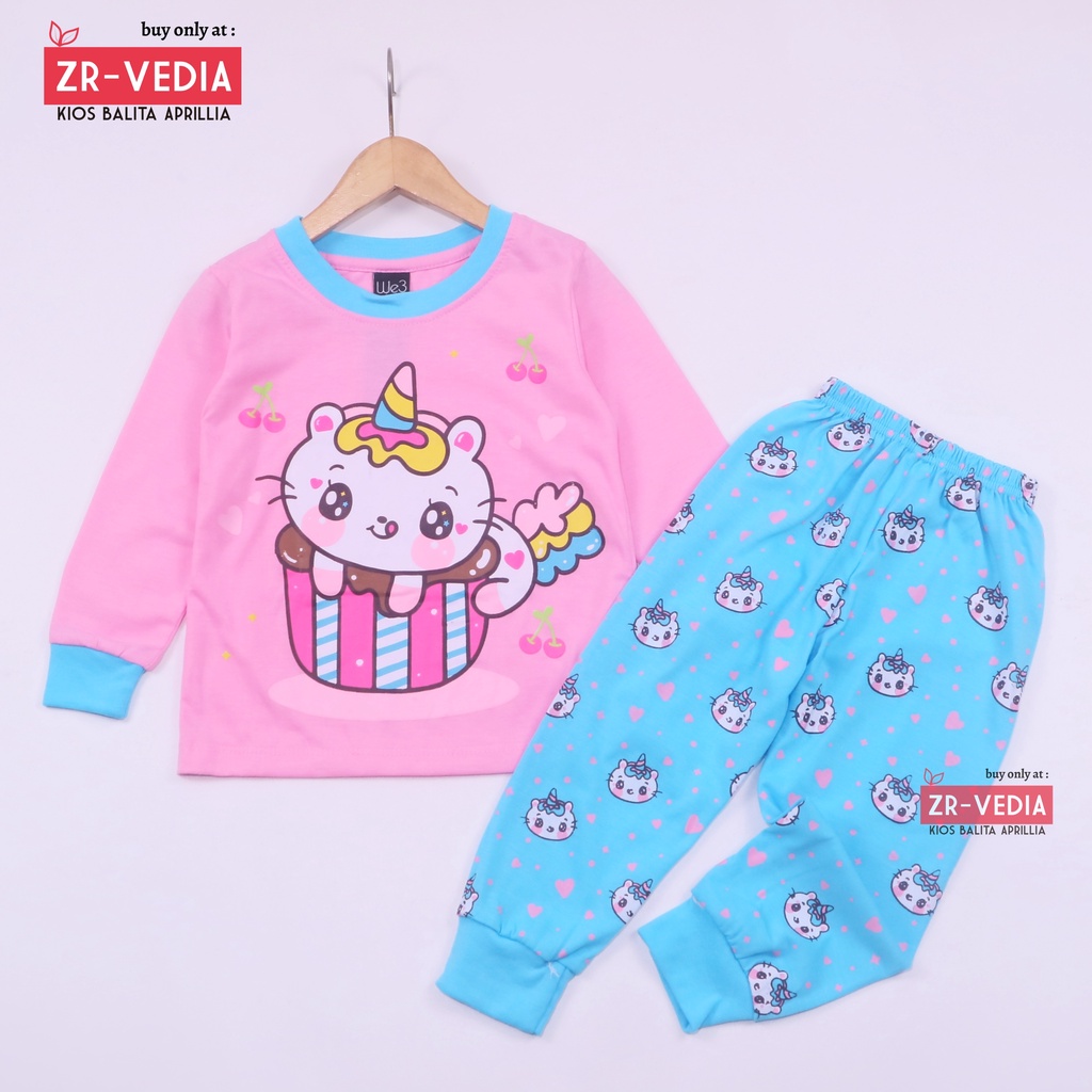 Piyama A-ra Kids Size 7-10 Tahun / EXPORT Quality Baju Tidur Karakter Kaos Lengan Celana Panjang