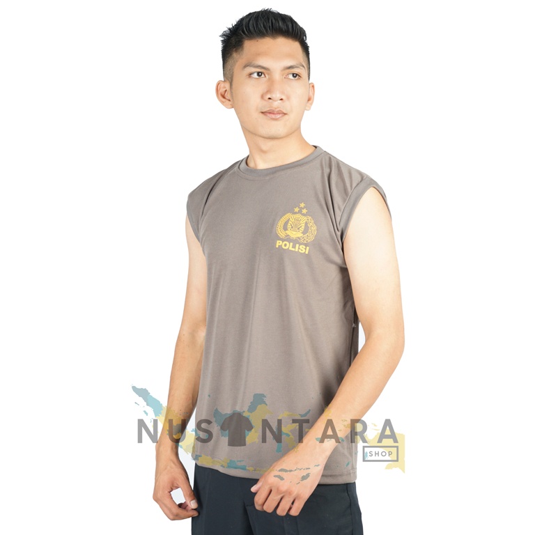 Kaos Dalam Polisi Kaos Singlet Polisi Dalaman Polisi Lekmong  Lekbong Warna Coklat