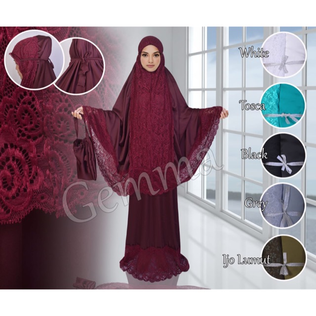 Mukena silky renda original