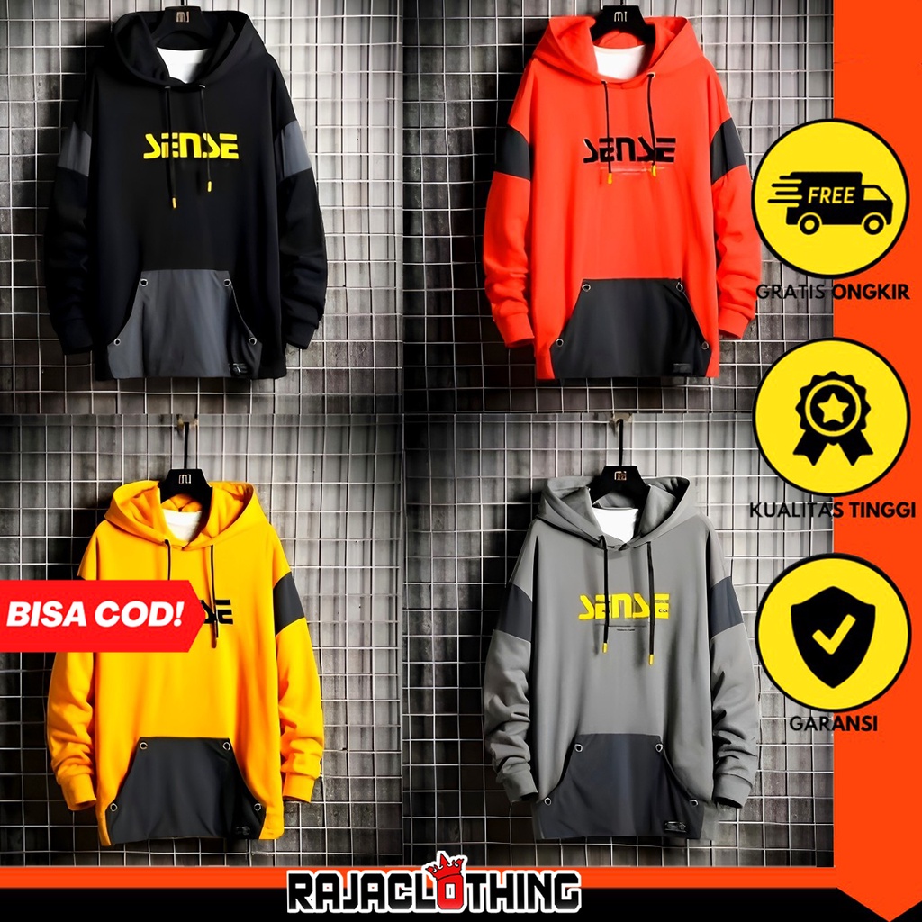 RCL - Hoodie Pria aesthetic Sweater Pria SENSE Katun Hoodie Tebal Musim Gugur Dingin Sweater Korea Tren