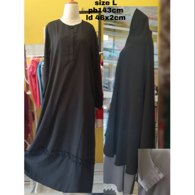 Gamis dewasa 1 set (jilbab+gamis+cadar)
