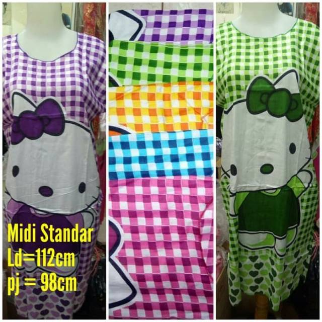 PROMO TERBARU Midi Dress Wanita Motif Random Ukuran Standar