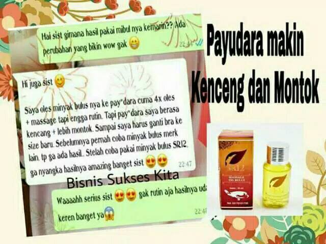 Massage Oil Bulus SR12 / Minyak Bulus Herbal /minyak bulus sr12/mengencangkan payudara/glowing