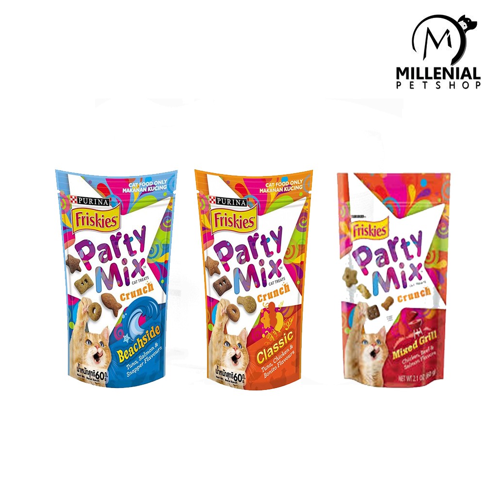 Cemilan Kucing Friskies Party Mix 60gr Cat Food 60 gr Cemilan Kering