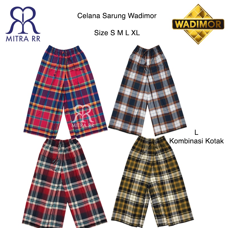 Celana Sarung Wadimor Motif Salur Kotak Kombinasi Sarcel Dewasa S M L XL