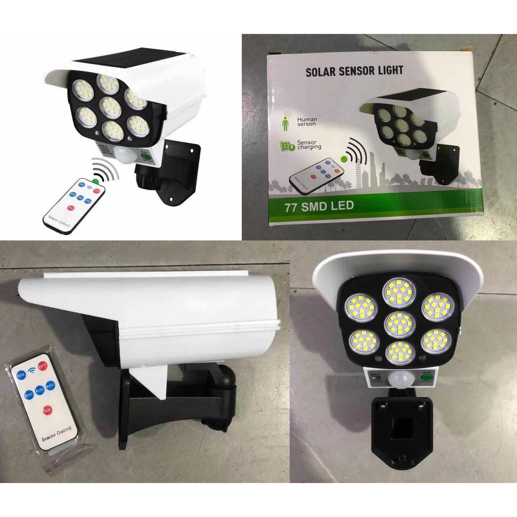 Lampu Solar Dinding 77 LED Anti Air - Lampu Tenaga Surya Sensor - SOlar Motion   Sensor Model CCTV