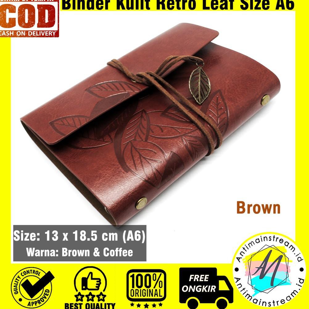 

nL5Code Buku Catatan Binder Kulit Retro Leaf A6 - Notebook Agenda Kulit A6 - Binder Vintage A6(N9W7)