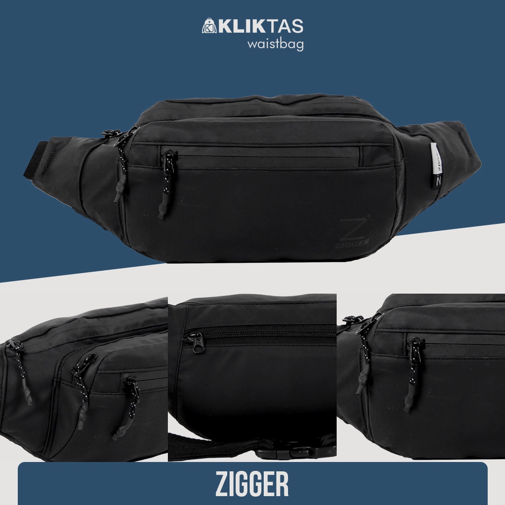 [KLIKTAS] Tas pinggang Pria Premium Zigger 22002 Waist Bag Selempang Unisex