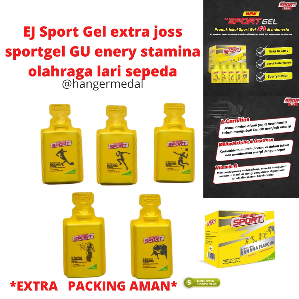 EJ Sport Gel extra joss sportgel GU energy stamina olahraga lari sepeda