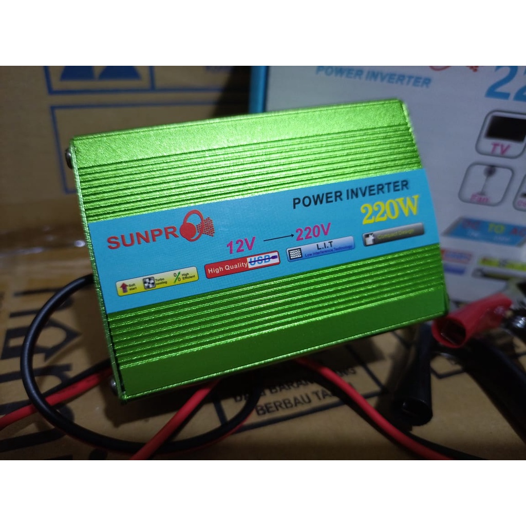 Power Inverter 220W DC 12V - AC 220V HIGH QUALITY SUNPRO