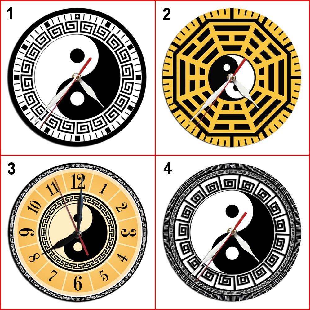Jam dinding Yin Yang jam dinding custom diameter 30cm