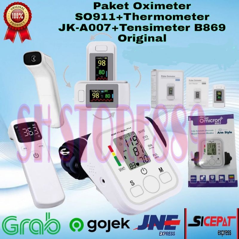 paket 3in1 oximeter pulse termometer thermometer Tensimeter digital