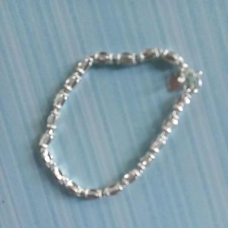 gelang emas putih rantai bambu dewasa