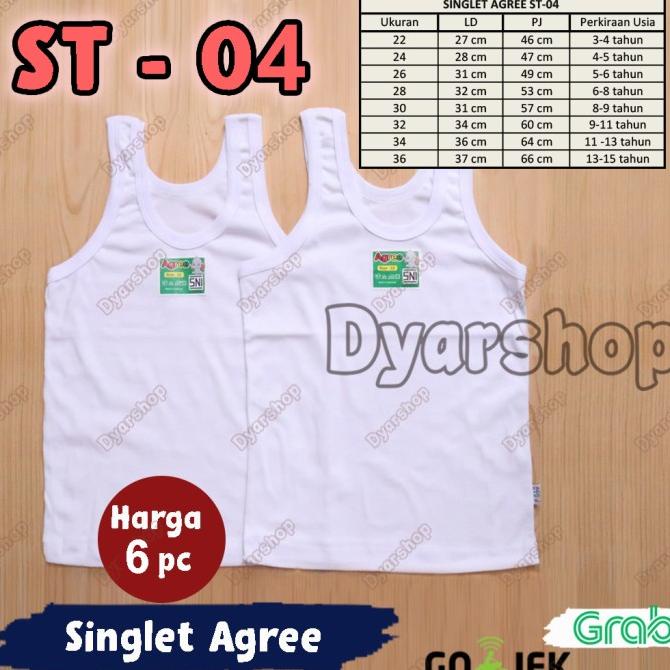 [ 6 Pcs ] Singlet Anak - Remaja AGREE ST-04 | Singlet Anak Berkualitas