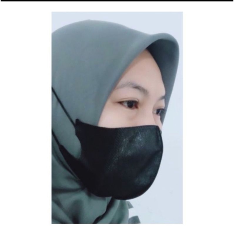 Masker Duckbill Hijab 3Ply 1Box Isi 50 Izin Kemenkes - Masker Medis Duckbill Headloop