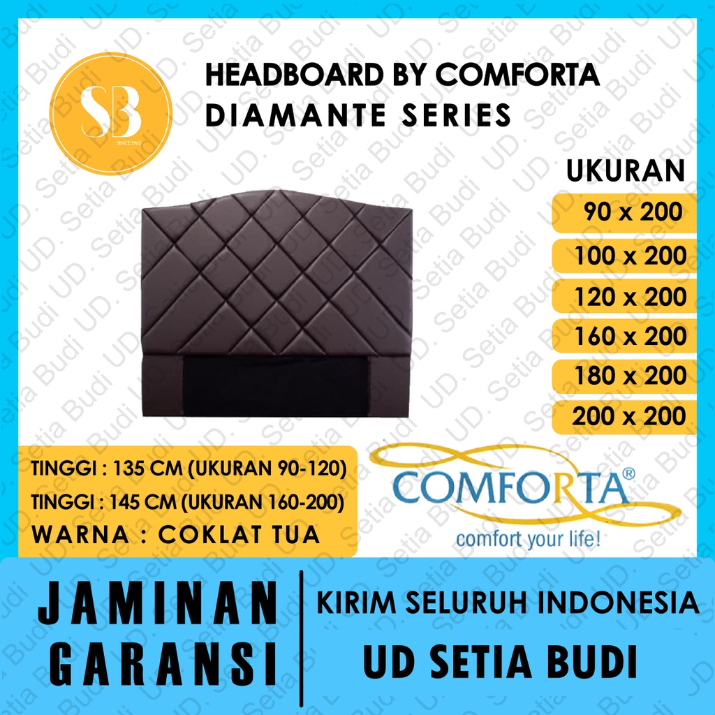 Headboard Diamante Kasur Comforta Springbed 200x200 180x200 160x200 120x200 100x200 90x200