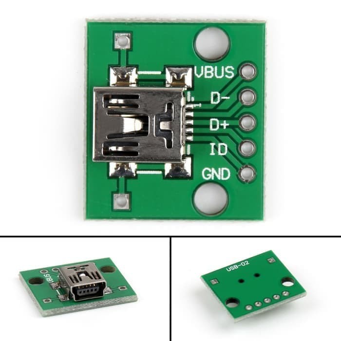 Mini USB to DIP Adapter Converter Pitch 2.54mm PCB Board 5 Pin Adaptor