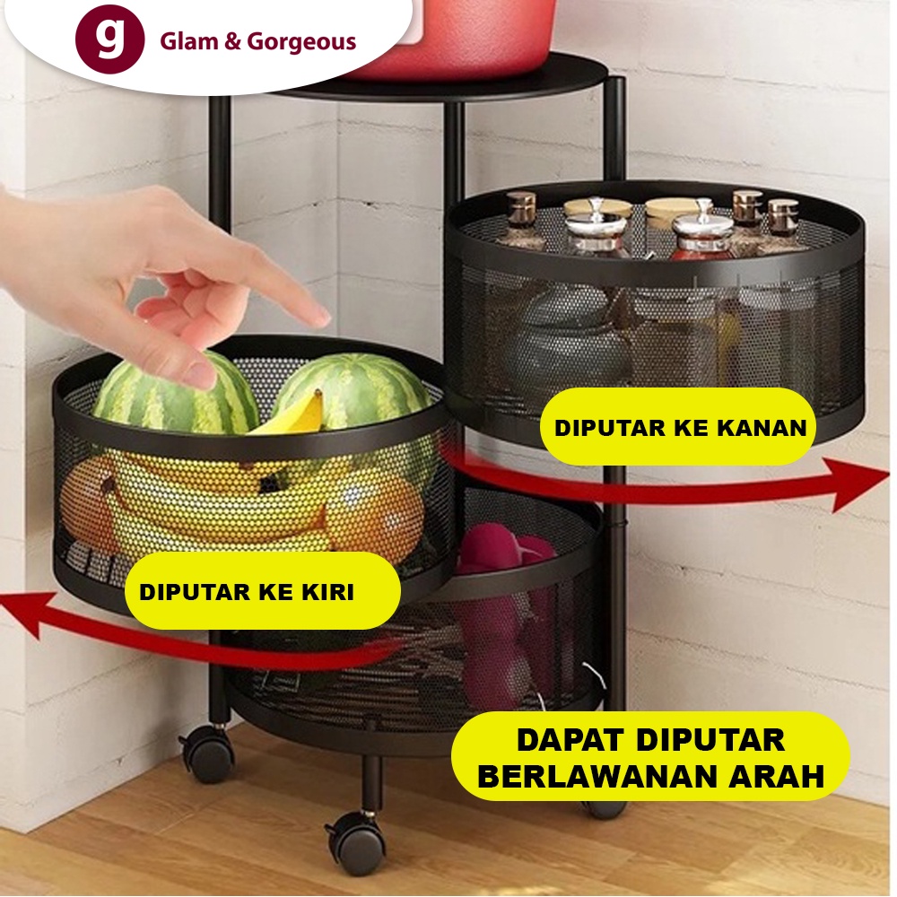 Cadillac Terel Troli Serbaguna untuk Dapur Kamar Mandi Kantor Metal Storage Rack CDLC005