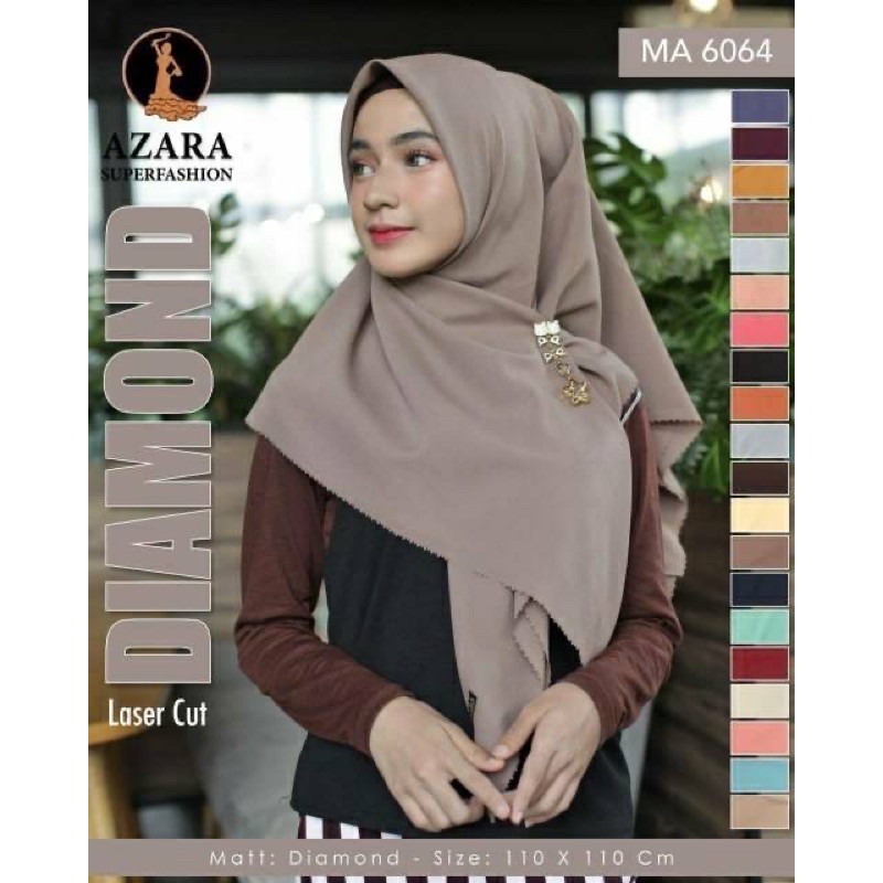 Jilbab segiempat Azara Diamond - Crepe Hijab Daily Lasercut STANDAR SYARI diamondcrepe