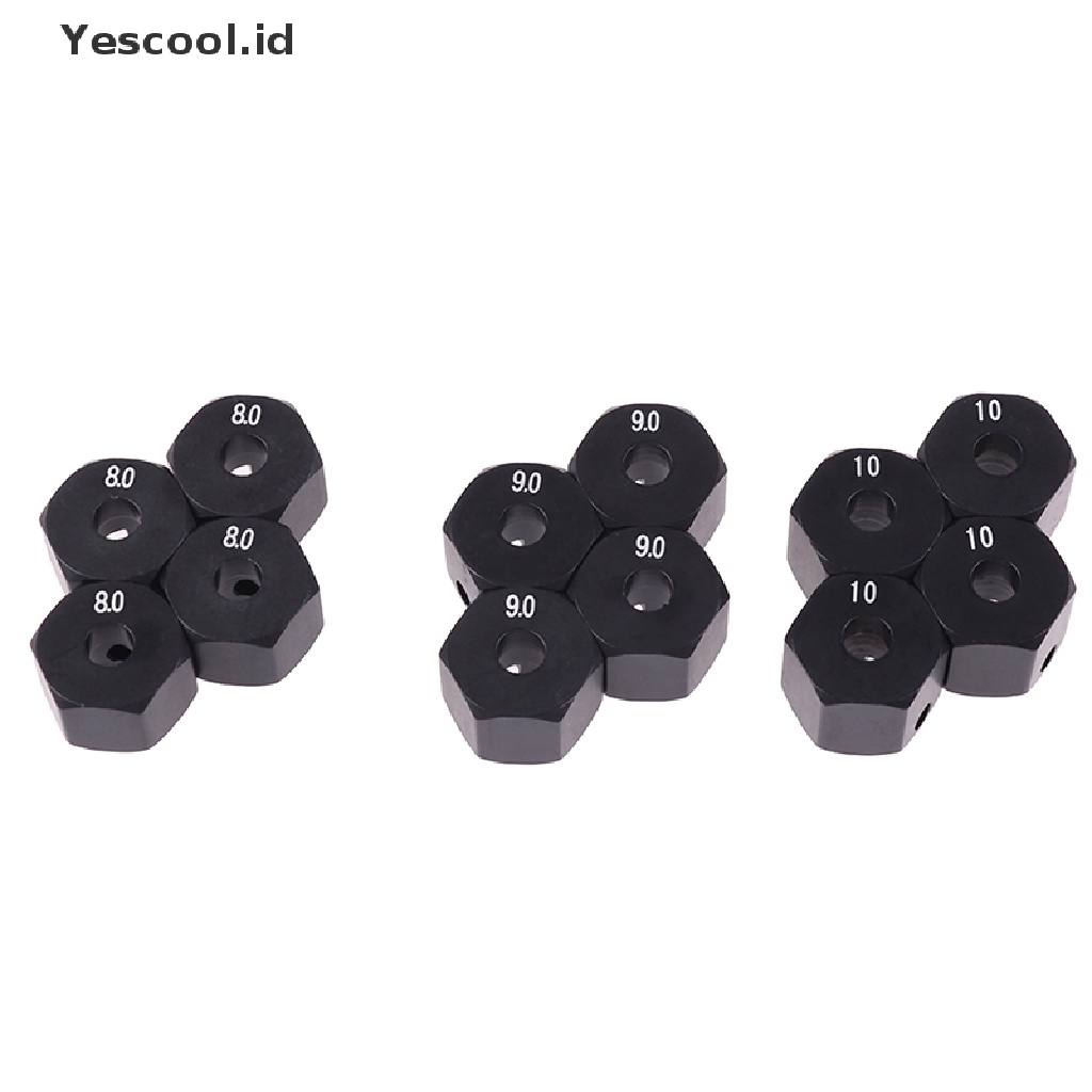 4pcs Adapter Hex Hub Roda 12mm Untuk Hsp 1 / 10 Skala Rc Car Sport 8 9