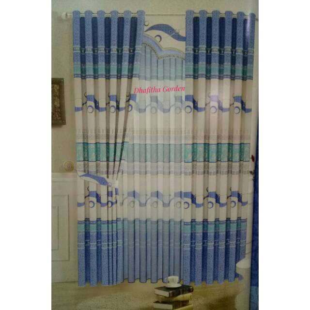 Gorden blackout import motif biru tua