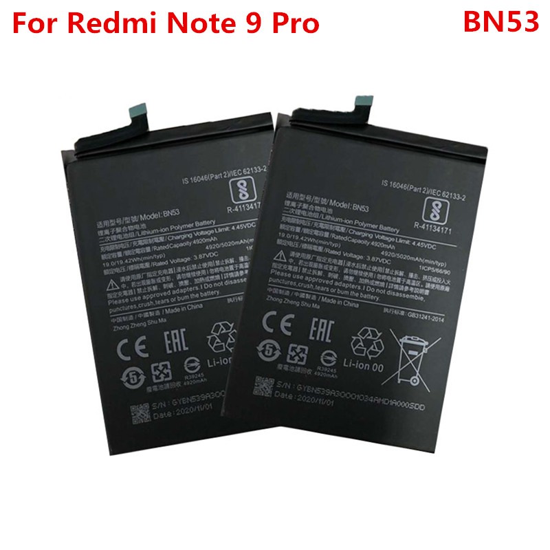 Battery Batre Baterai Mcom Xiaomi Redmi Note 9 - Redmi Note 9 Pro BN-53 BN53 BN 53