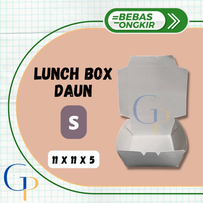 Paper Lunch Box Ukuran S Merk Daun/ Paper Lunch Box Ekonomis