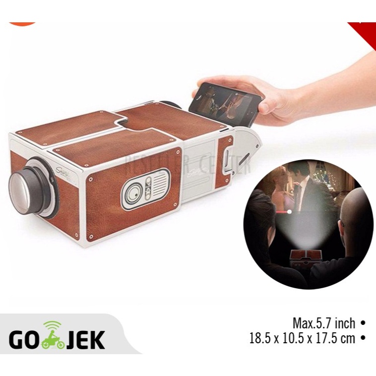 Proyektor Smartphone Portabel Cardboard 2.0 / Universal Portable Cardboard Smartphone Projector 2.0