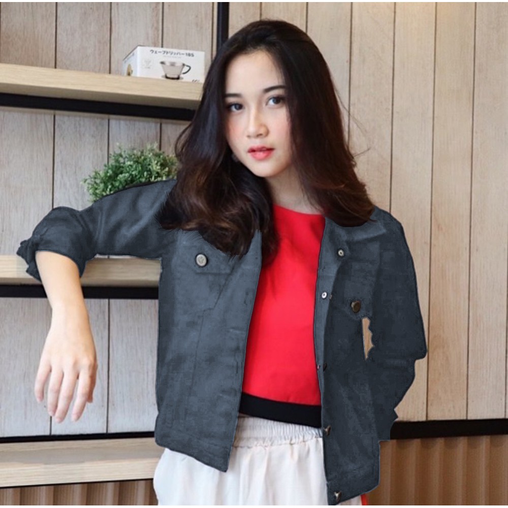 JAKET MONO - Jaket Wanita Korean Fashion Style Jacket Mono Cewek