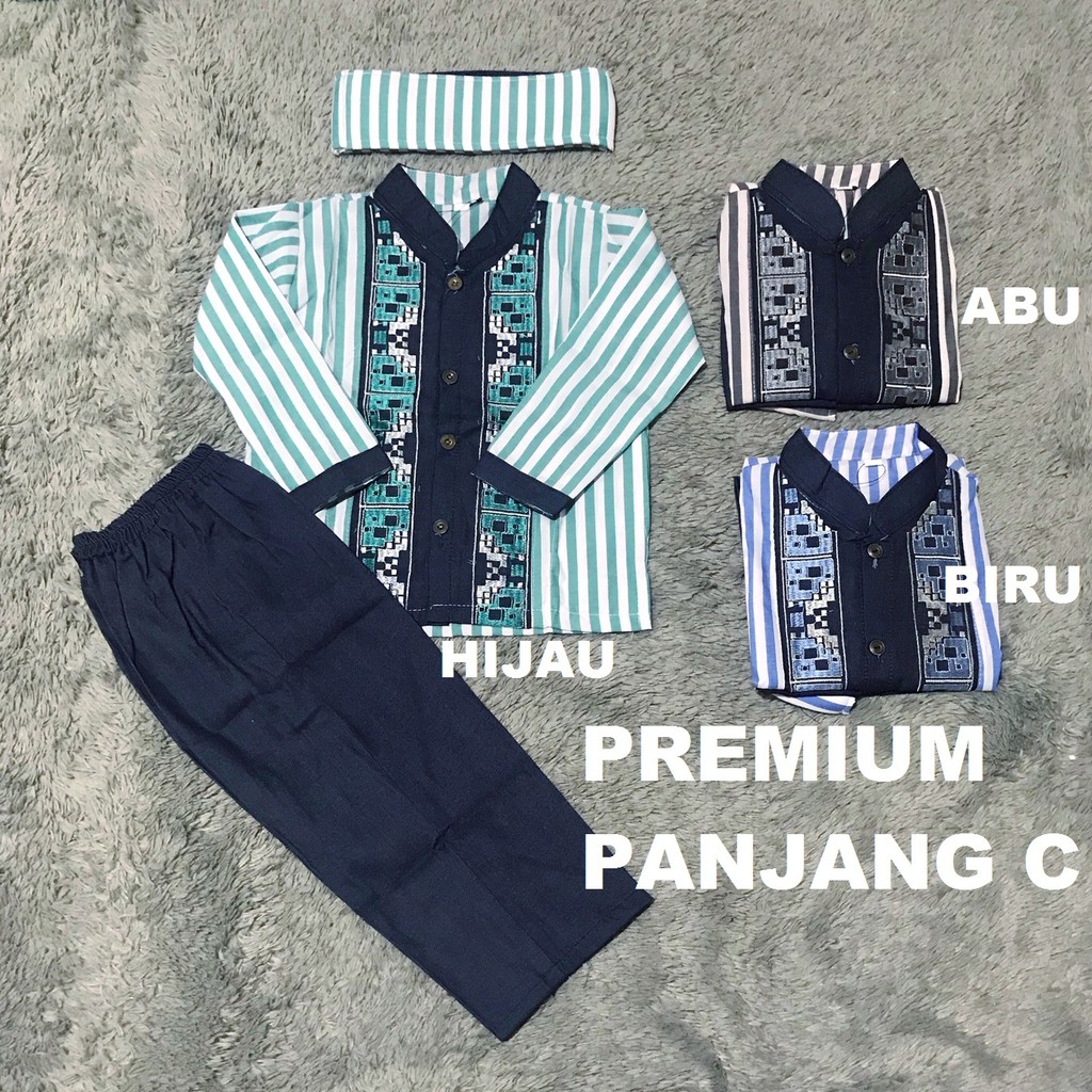 Baju Setelan Koko Anak / Setelan Muslim Anak Bordir PREMIUM 0-2 Tahun