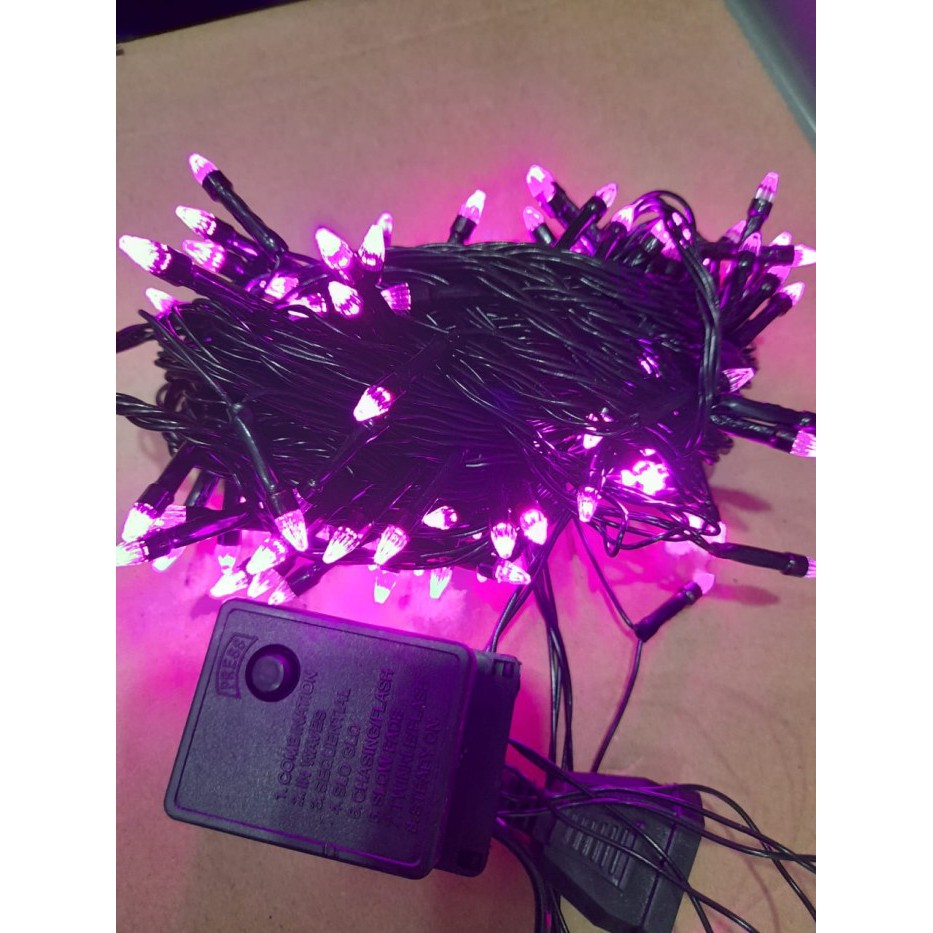Lampu Natal / Lampu Tumblr LED Kabel HItam Pink 10 Meter