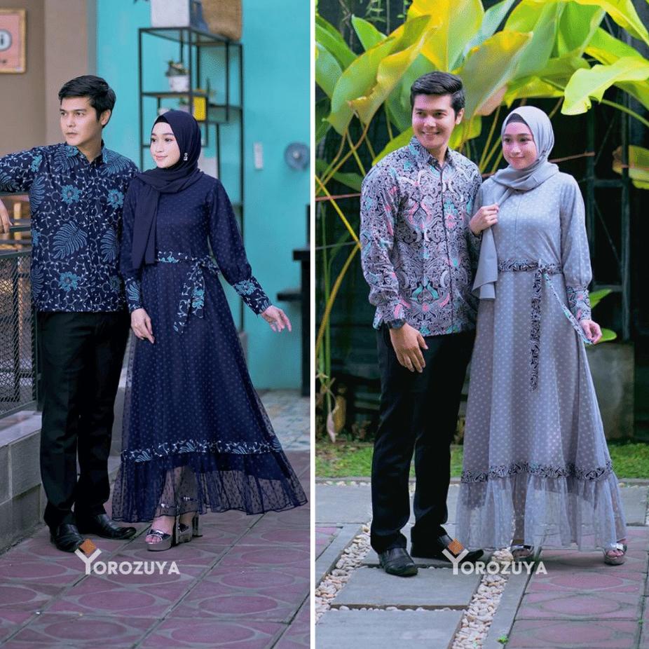Top Produk.. Gamis Brukat Couple Terbaru, Gamis Remaja Batik Couple Untuk Kondangan Lamaran Wisuda L
