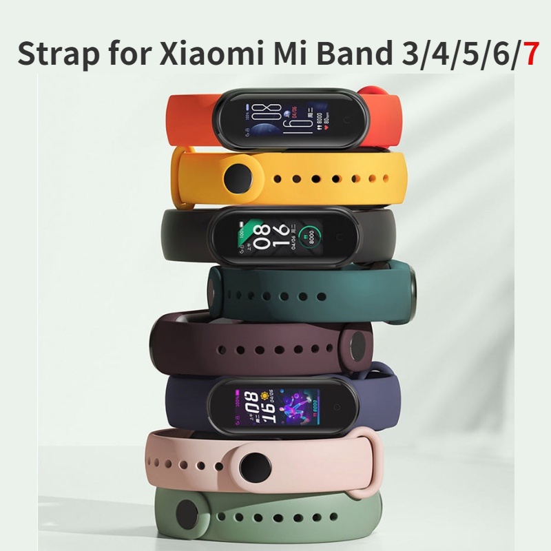 Xiaomi Band 7 Strap Silicone Bracelet 6 Mi 5 4 Plain Color Suitable For 3/4/5/6/7