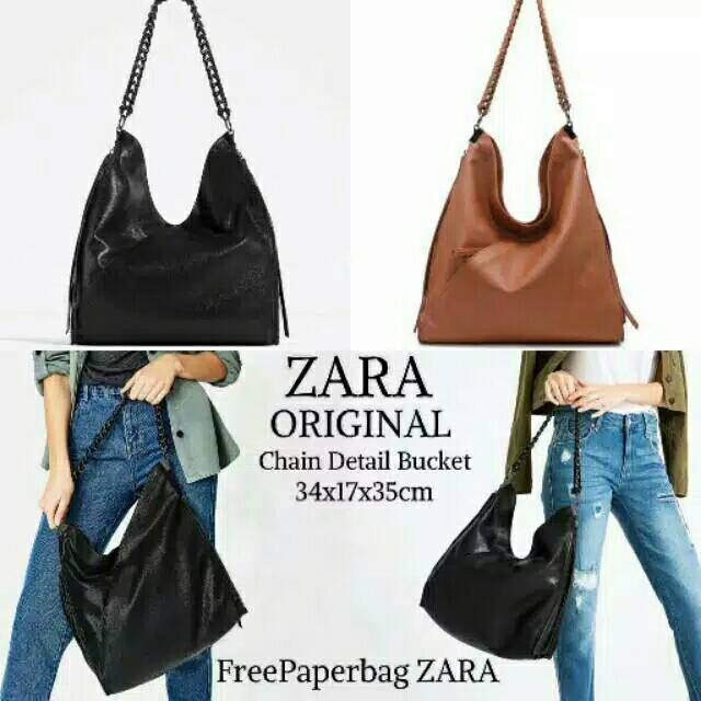 Tas zara Handbag chain bucket bag selempang