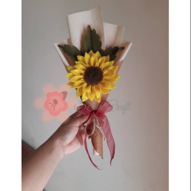 Single Buket Bunga Matahari Dari Kain Flanel Shopee Indonesia