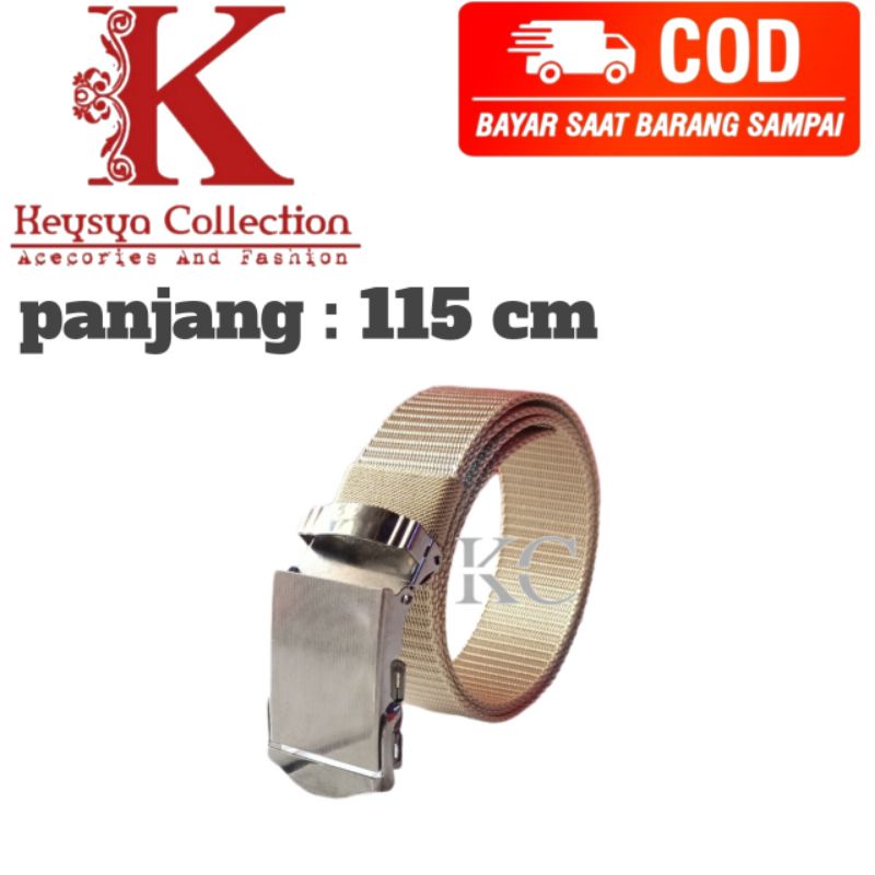 ikat pinggang pria Canvas nylon/ sabuk pria model jepit/ gesper pria Canvas nylon