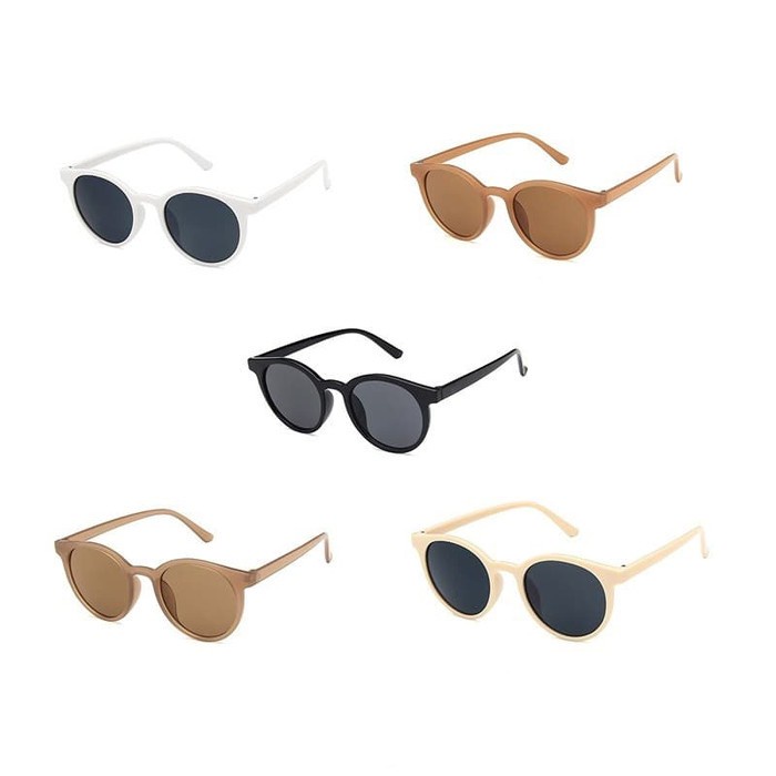 KACAMATA KOREA Anti Radiasi SunGlasses Hitam Kaca Mata Fashion Lensa Retro Bulat Pria Wanita Import