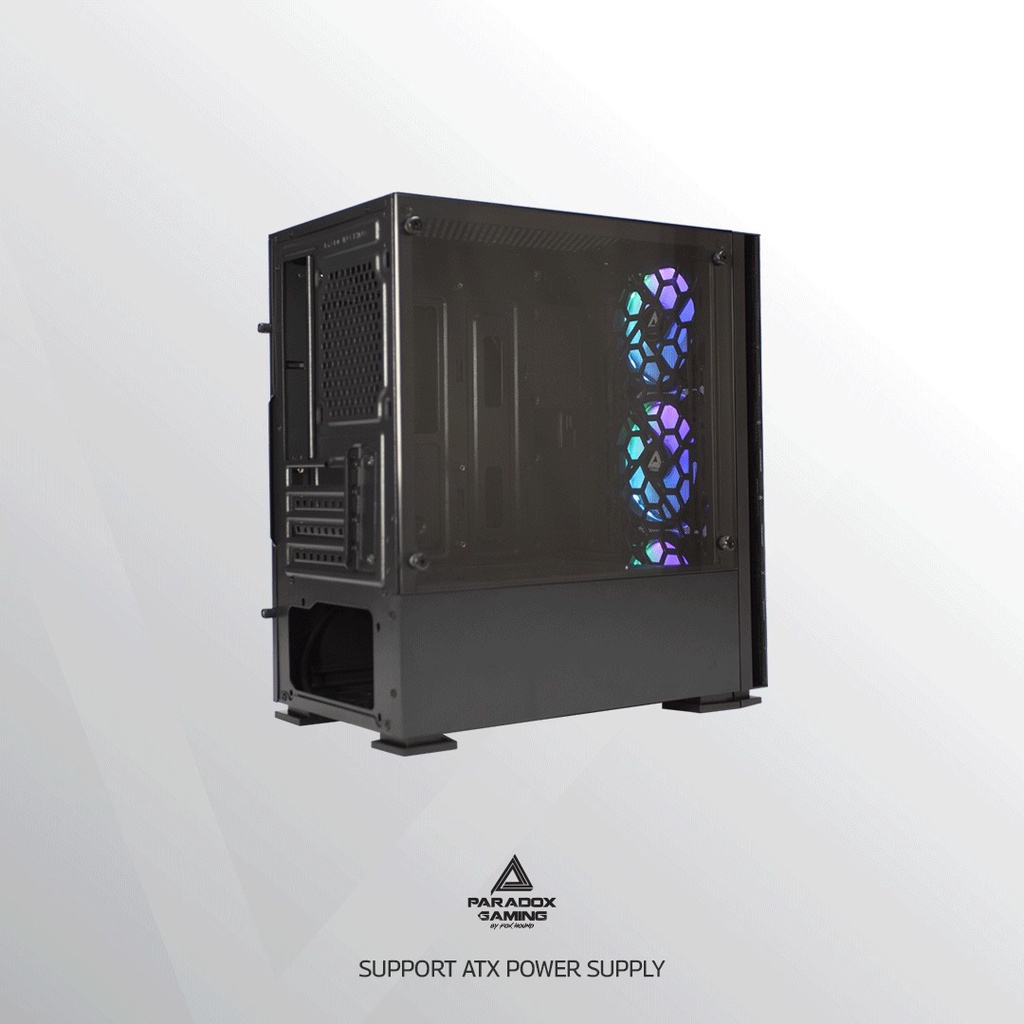 Casing Komputer Paradox Gaming DURANDAL M-ATX PC Case Tempered Glass