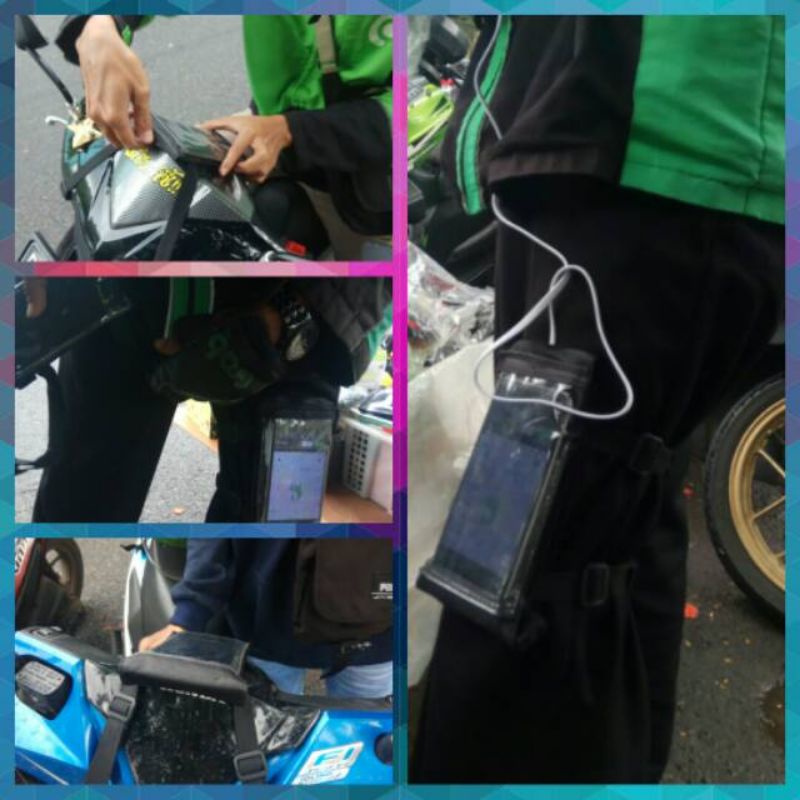 Phone Holder HP Waterproof Anti Air layar sentuh untuk sepeda motor