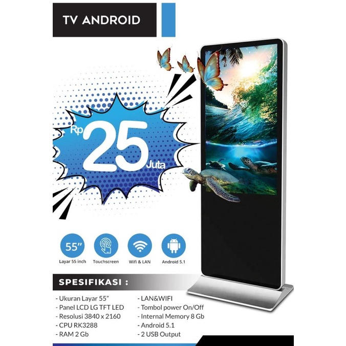 Tv Android 55" Touchscreen LED | Digital Signage with Android Standing