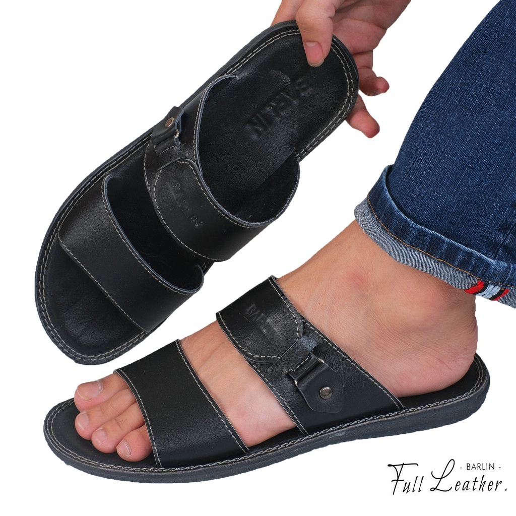 Sandal Kulit Pria Casual - Sendal Pria kulit Original Barlin