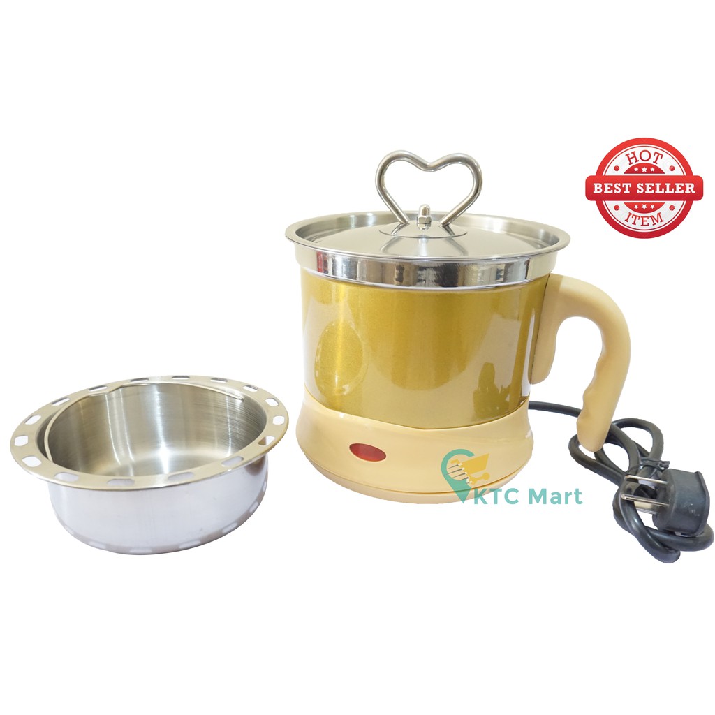 KTCmart - Panci Listrik Stainless Steel 1.15 Ltr - Panci Masak Kukusan