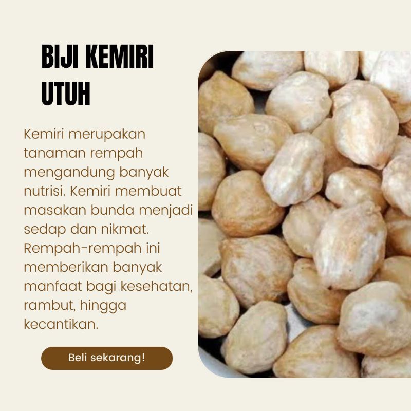

Biji Kemiri utuh 250 gr