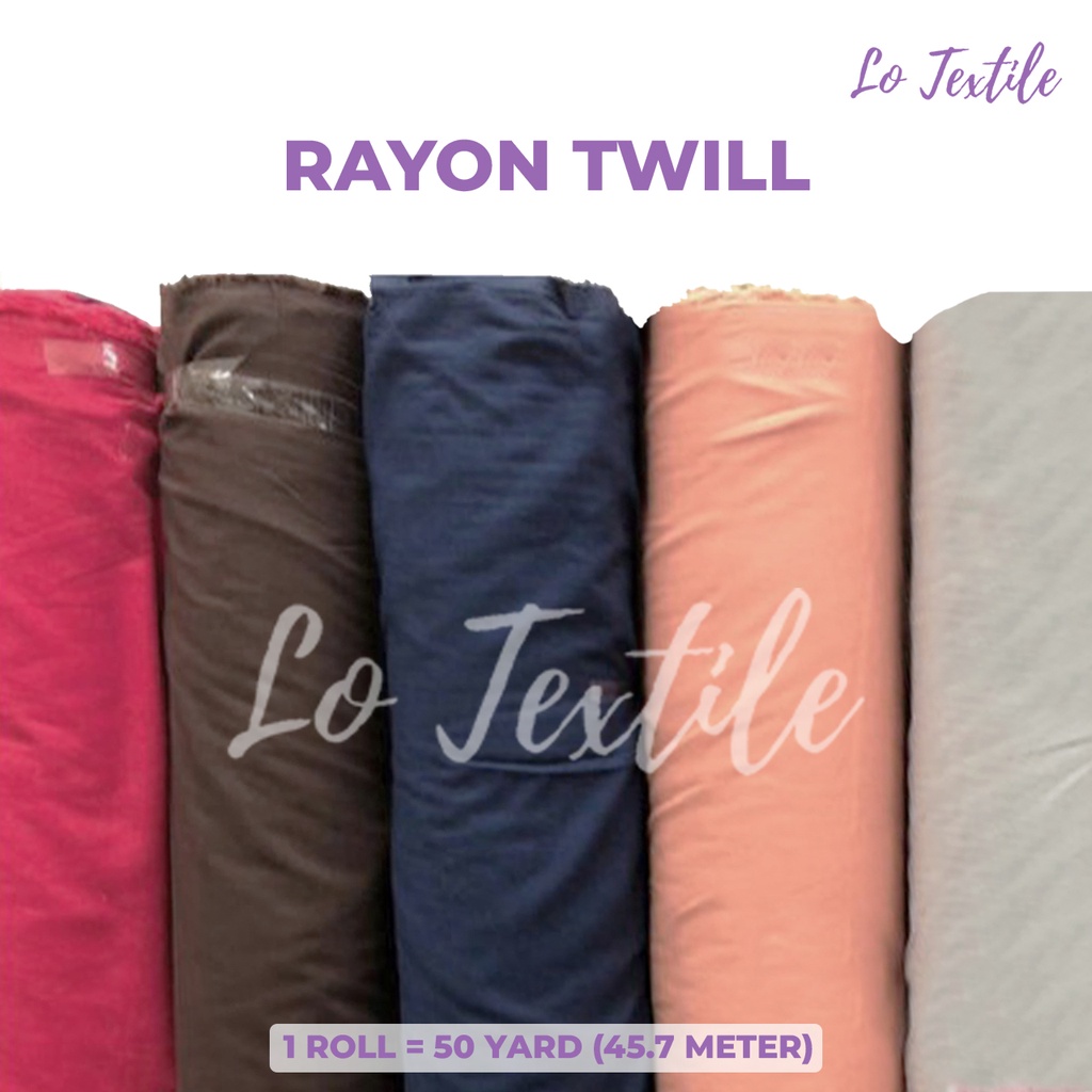 Kain Rayon Twill Premium Kahatex 1 Roll - 100% Full Katun Cotton Super Lembut Adem